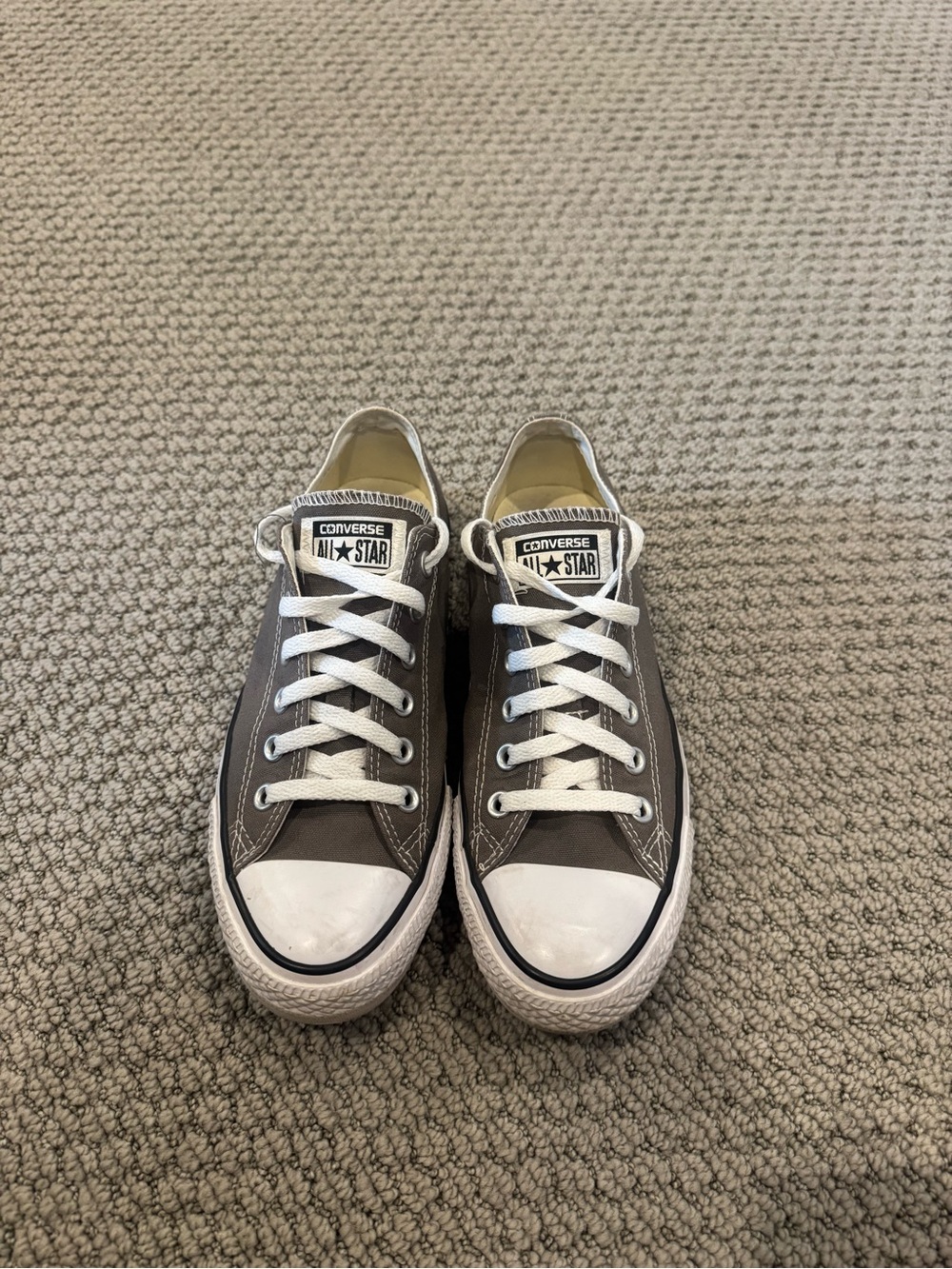Converse All Star Low Top Sneakers - Gray with White Accents